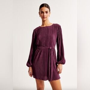 Abercrombie & Fitch Satin Plisse Easy Mini Dress Size XL (Tall)